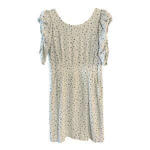 BCBGeneration Mint Green Polka Dot Low Back Ruched Sleeve Dress Size 8 Womens